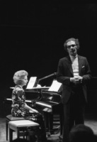 Famous duo pianists Braha Eden and Aleksander Tamir.