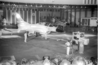 The Israeli Aircraft Industry displays its new aircraft fighter the LAVI.