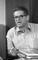Chairman of the Israel Social Security Mordechai Tzipori holding a press conference in Tel Aviv.