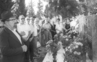 A ceremony in memory of the killied Israeli sportsmen during the Olympic Games in Munich, Germany.