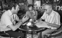 Zeev Shiff interviewing Ehud Olmert.