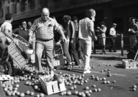 The merchendizers of the central vegetable market in Tel Aviv demonstrated throwing boxes with tomatoes on the street outside the market, in protest of the government decisions.