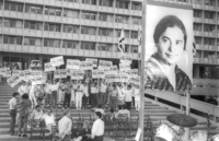 A group of supporters, celebrated the birthday of Ida Nudel in tel Aviv.
