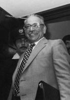 Minister Abu Hatzira Aharon at another sesion of his trail in the Tel Aviv District Court.