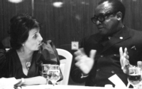 President of Zaire, Mobuto Sese Seko visiting Israel, was the guest of honour in dinner given in his honour.