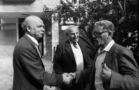 Head of the Mapam Paty meet with Israel Keisar, General Secretary of the Histadrut Workers Union.