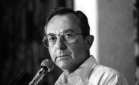 Misha Arens at the Herut Party meeting.