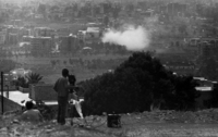 IDF airplanes bombing the southern part of Beirut, Lebanon.