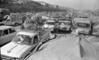 Thousands of cars on way to Nord leaving the southern part of Lebanon following the fear of another Israeli attack, caused a heavy traffic jam.