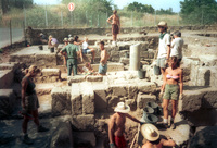 The site of the archaeological diggings near the Banias on the Golan Hights.
