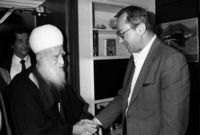 Religious leader of the Druze community in Israel Sheikh Amin Tarif, met with Defence Minister Moshe Arens.