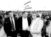 President of State visited the Elkana settlement in the West Bank and participated the 13th anniverssary of establishing of Elkana in the Occupied territory of the West bank.
