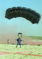 An US military paratrooper unit, jumped together with IDF unit at the Palmachim spot after which the American guests received the Israel Paratroopers badge.