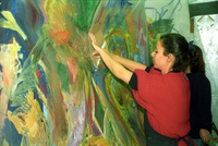 A group of painters organized a "maraton" producing their art.