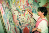 A group of painters organized a "maraton" producing their art.