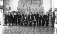 LYITZHAK SHANIR PRESENTS HIS NEW CABINET TO THE PRESIDENT.