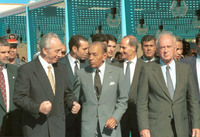 RABIN AND PERES TRAVEL TO MOROCCO, MEET KING.