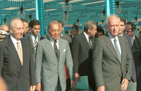 PM Yitzha rabin and Foreign Minister Shimon Peres, made surprise detour on their way back from Washington DC to Israel after signing the "Gaza/Jericho First agreement with the PLO.