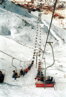 The ski resort on the Golan Hights after the mountains were covered with a thick white snow blanket.