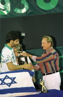 Israel's most famous home-grown tennis star was beaten fairly and squarely in front of 3,500 spectators in the Final of the Riklis Open Tennis Tournament at Ramat Hasharon on Sunday 17 October 1993.