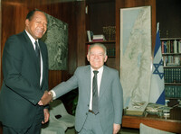 LOS ANGELES MAYOR TOM BRADLEY IN ISRAEL.