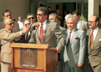 RABIN MEETS EGYPTIAN FOREIGN MINISTER.