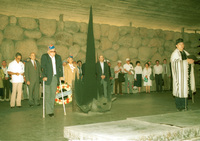 DACHAU SURVIVORS MEET THEIR LIBERATORS.