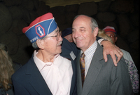 DACHAU SURVIVORS MEET THEIR LIBERATORS.