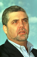 Shimon Sheves, Director- General of the PM Rabin office, survey the scene of a new housing project just noth of Tel Aviv's Sde Dov domestic airport.