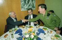 ISRAEL'S CHIEF OF STAFF BEGINB HIS FARWELLS.
