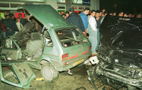 An accedent between several privat cars on the street in Bat Yam.