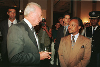 President of Zambia, Frederik Shiboula speaking with PM Rabin.