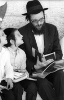 Orthodox Jews praying on 9th of Av at the Western Wall.