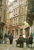 A beautiful view if a tiny street.