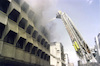The negligence of two workers on the third floor of the Bank Leumi building at the intersection of Yehuda Halevi and Nahalat Binyamin Streets in Tel Aviv was thought to have caused a fire September 23, 1994 which killed one woman and injured 10.