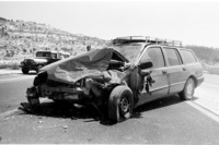 A road accident between two cars at Maale Edumim.