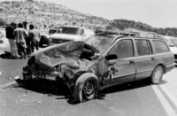 A road accident between two cars at Maale Edumim.