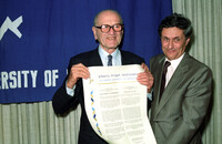 Lord Sieff was given with a honoray doctorate for philosophy by the Hebrew University in Jerusalem.