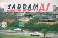 A huge poster pointing to the linkage between the year 1945-1991.