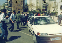 A twenty-two year Arab terrorist entered a school yard in the Talpiot district of Jerusalem today and stabbed five pupils and their principal before being overcome by a pupil with a baseball bat, The pupil Itamar Iskov, seeing the fracas, ran to his car and took the bat and returned to the yard.