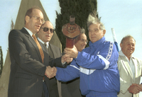 Opening the traditional Hanuka Maccabi Run.