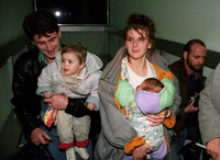 Eighty-four Moslem refugees from war-torn Bosnia arrived in Israel today on a direct flight from Zagreb in Croatia, arranged by the French Jewish community.
