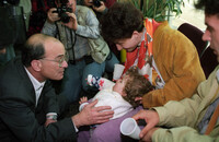 Eighty-four Moslem refugees from war-torn Bosnia arrived in Israel today on a direct flight from Zagreb in Croatia, arranged by the French Jewish community.
