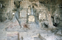 Ancient caves on the Carmel Mountain near the Arab village of Faradis.