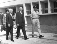 German President, Konrad Adenhauer leaving the airport.