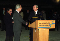 The new US Secretary of State Warren Christopher arrived late tonight at Ben Gurion Airport on the last stage of his first Middle East tour since the Clinton administration came to power.
