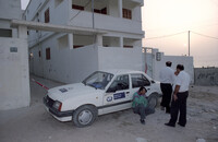 Ilan Feinberg, 32, was hacked and stabbed to death in a Gaza office by two masked terrorists this afternoon.