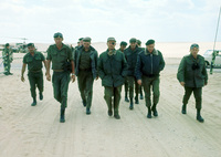 Moshe Dayan, Haim Bar Lev and Abraham Adan.