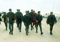 Moshe Dayan, Haim Bar Lev and Abraham Adan.