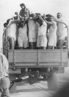 Egyptian captured soldiers on way to the POW camp near El Arish.